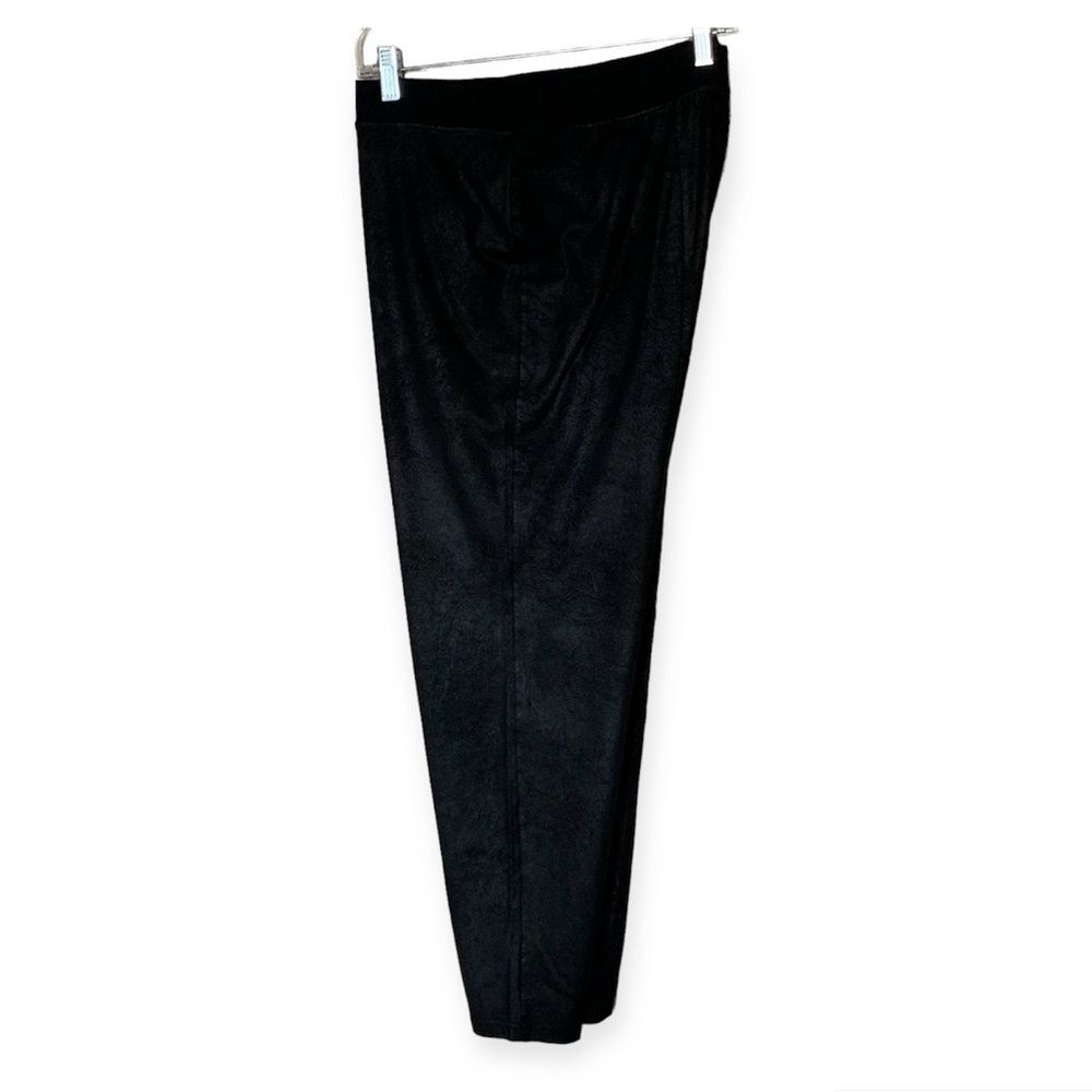 CATO Black Faux Leather Leggings with Elastic Waist - Size XL